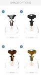 8" Clear Hand Blown Glass Flushmount Light- Black 2 small