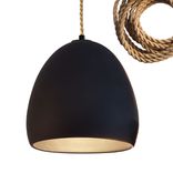 Porcelain Ceramic Matte Black Clay Pendant Light- Ship Rope 1 small