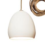 Porcelain Ceramic Matte White Clay Pendant Light- Ship Rope 1 small