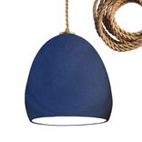 Porcelain Ceramic Matte Indigo Clay Pendant Light- Ship Rope 1 small