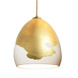 Porcelain Matte White & Ombre Brass Clay Pendant Light 1 small