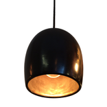Porcelain Ceramic Black & Brass Clay Pendant Light 1 small