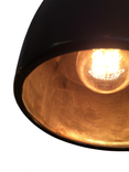 Porcelain Ceramic Black & Brass Clay Pendant Light 2 small