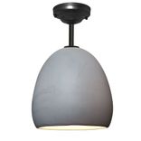 Porcelain Ceramic Matte Grey Clay Pendant Light- Black Downrod 1 small