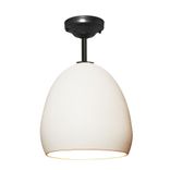 Porcelain Ceramic Matte White Clay Pendant Light- Black Downrod 1 small