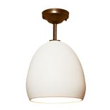 Porcelain Ceramic Matte White Clay Pendant Light- Bronze Downrod 1 small