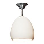 Porcelain Ceramic Matte White Clay Pendant Light- Nickel Downrod 1 small