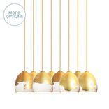 Matte Porcelain Brass Ombre Globe Clay 2-11 Pendant Light Chandelier 1 small