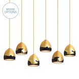 Matte Porcelain Brass Ombre Globe Clay Stagger 2-11 Pendant Light Chandelier 1 small