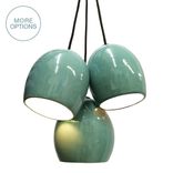 Celadon Porcelain Globe Clay Pendant Chandelier 1 small