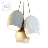 White Gloss & Matte Cashmere Porcelain Globe Clay 2-11 Pendant Chandelier 1 small