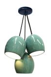 Celadon Porcelain Globe Clay Pendant Chandelier 3 small