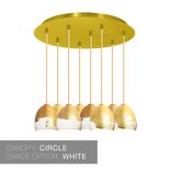 Matte Porcelain Brass Ombre Globe Clay 2-11 Pendant Light Chandelier 4 small