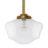Schoolhouse Brass Clear Glass Light- Downrod 1 small