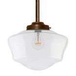 Schoolhouse Bronze Clear Glass Light- Downrod 1 small