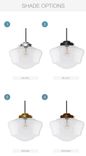 12" Schoolhouse Brass Clear Glass Cloth Cord Pendant Light 2 small