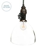 8" Clear Blown Glass Pipe Upcycled Valve Pendant Light 1 small