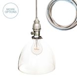 8" Clear Blown Glass Pipe Pendant Light 1 small