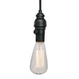 Industrial Rustic Pipe Pendant Light- Black 1 small