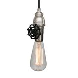 Vintage Upcycled Valve Pipe Pendant Light- Nickel 1 small
