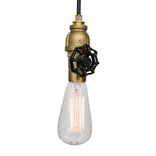 Vintage Upcycled Valve Pipe Pendant Light- Brass 1 small