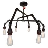 Industrial Rustic Pipe And Vintage Valve Chandelier - 6 Light 1 small