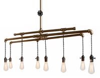 Barn Metal Bronze Industrial Pipe Chandelier - 8 Light 1 small