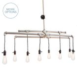 Barn Metal Nickel Industrial Pipe Chandelier - 8 Light 1 small