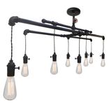 Barn Metal Industrial Pipe Chandelier - 8 Light 1 small
