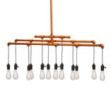 Industrial Rustic Copper Pipe Chandelier - 12 Light 1 small