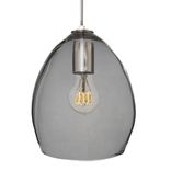 Hand Blown Nickel Smoke Grey Glass Pendant Light 1 small