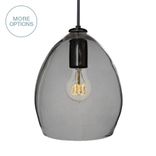 Hand Blown Smoke Grey Glass Pendant Light 1 small