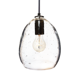 Hand Blown Nickel Seeded Glass Pendant Light 1 small