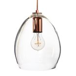 Hand Blown Clear Glass Pendant Light Copper 1 small