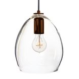 Hand Blown Clear Glass Pendant Light Bronze 1 small