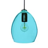 Hand Blown Aqua Blue Glass Pendant Light 1 small