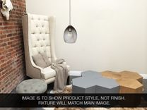 Hand Blown Nickel Smoke Grey Glass Pendant Light 2 small