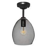 Hand Blown Smoke Grey Glass Pendant Light- Downrod 1 small