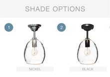 Hand Blown Seeded Glass Pendant Light- Nickel Downrod 2 small