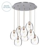 Custom 8" Hand Blown Glass 2-11 Stagger Pendant Light Chandelier 1 small