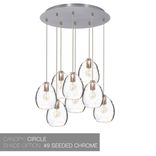 Custom 8" Hand Blown Glass 2-11 Stagger Pendant Light Chandelier 4 small