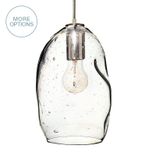 Bubble Seeded Hand Blown Glass Pendant Light- Nickel 1 small