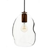Bubble Clear Hand Blown Glass Pendant Light- Bronze 1 small
