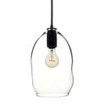 Bubble Clear Hand Blown Glass Pendant Light- Black 2 small