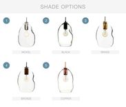 Bubble Clear Hand Blown Glass Pendant Light- Black 5 small