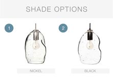 Bubble Seeded Hand Blown Glass Pendant Light- Nickel 4 small