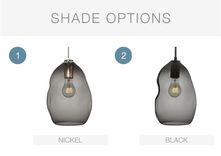 Bubble Smoke Grey Hand Blown Glass Pendant Light- Nickel 4 small