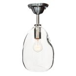 11" Bubble Hand Blown Glass Pendant Light- Nickel Downrod 1 small