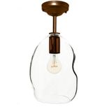 11" Bubble Hand Blown Glass Pendant Light- Bronze Downrod 1 small