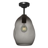 11" Bubble Smoke Grey Hand Blown Glass Pendant Light- Downrod 1 small